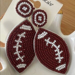 Francesca's Football Beaded Earrings, NWT